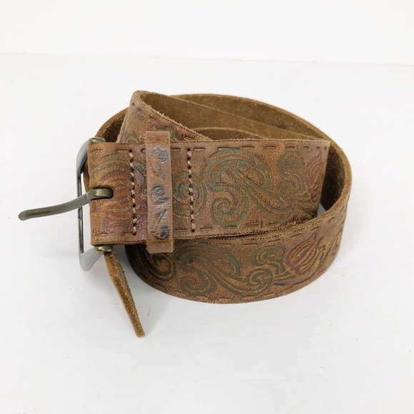 Bohemian embossed leather belt - Picture 12 of 12